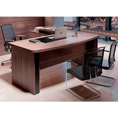 Mesa em L diretoria M40- CURVE GOLD